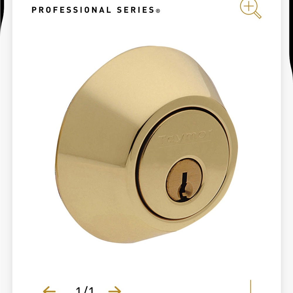 Taymor Professional Polished Brass  Deadbolt Lock Single Cylinder